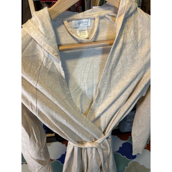 Relativity Intimates Beige Hooded Belted Robe Sz S - Picture 4 of 7
